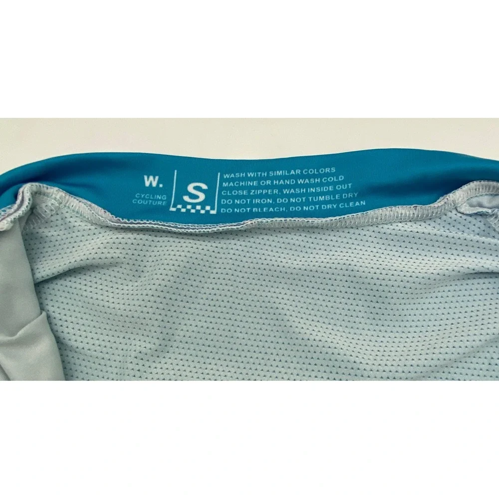 Sanpella Cycling Couture Women Small Blue Teal Ombre Sleeveless Wind Vest Gilet